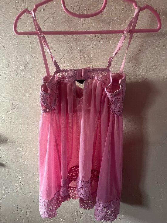 Other - Pink Lace Mesh Babydoll Chemise - Women's Intimates